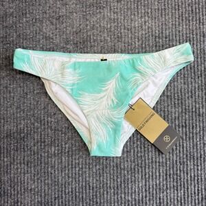 Vix Paula Hermanny Bikini Bottoms Sz Small Turquoise Mint Feathers Low Rise NWT